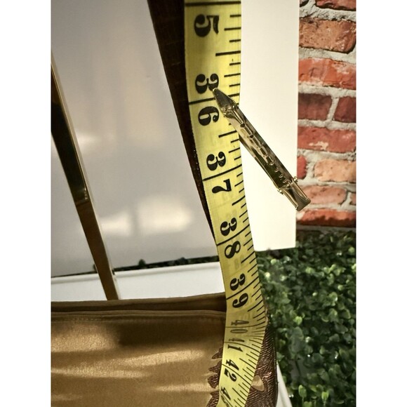 Sharif Made in USA Olive Satin Green & Brown Tassel  Bag Crossbody Purse long - Picture 5 of 10